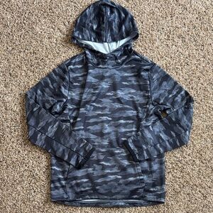 Tek Gear Boys Gray Camouflage Print Pullover Hoodie Size Medium 10/12